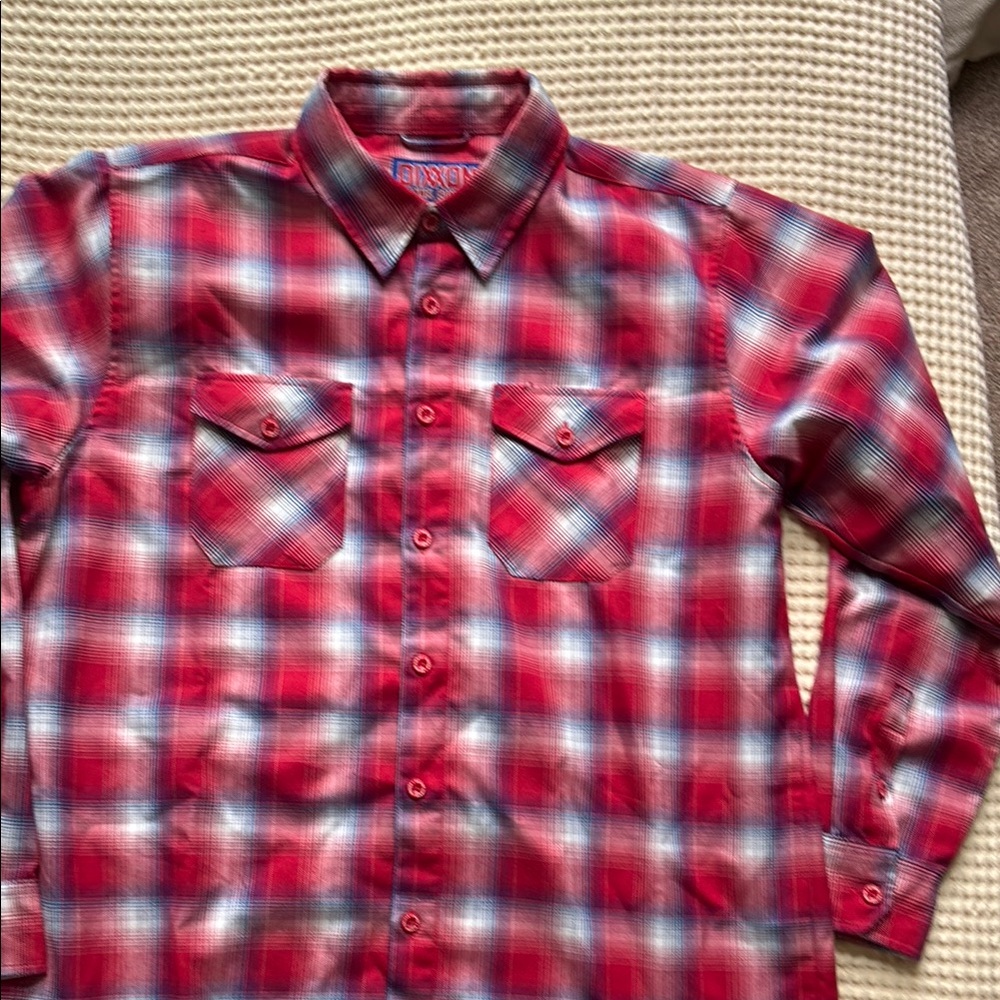 DIXXON Red and Blue Casual Button Down Shirt